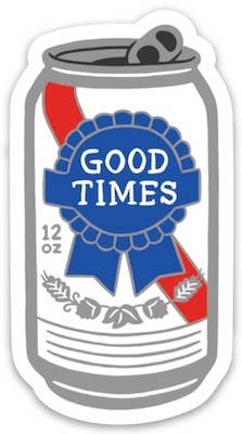 PBR Good Times Beer Can Die Cut Sticker