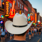 White Canvas Square Brim