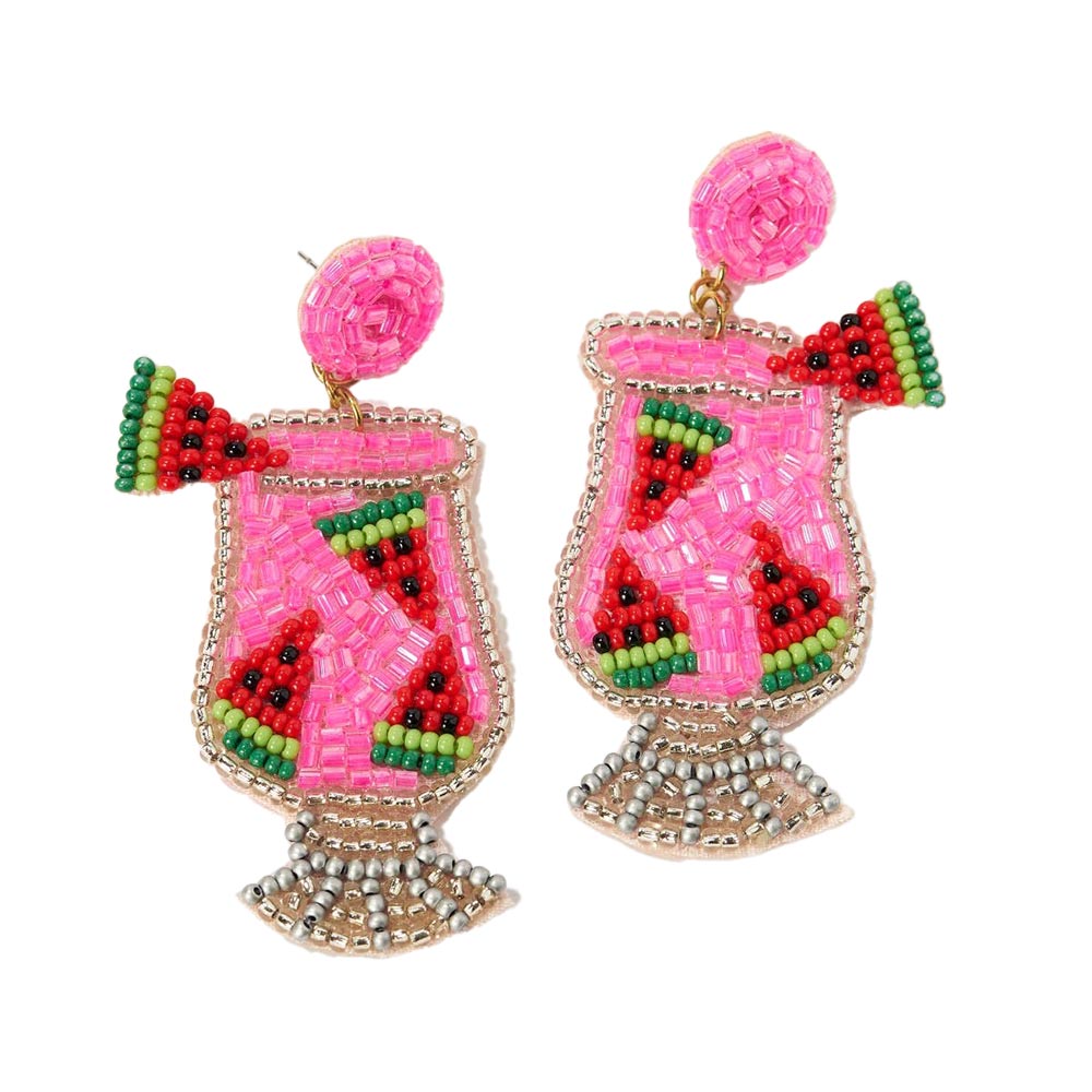 Bachelorette Party Supplies | Beaded Tropical Cocktail Earrings