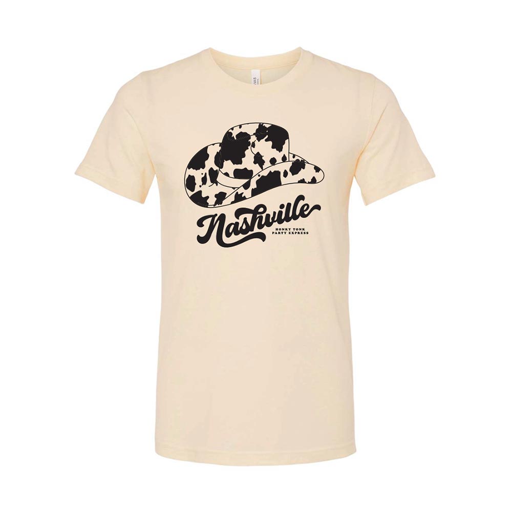 Bachelorette Party Supplies | Cowprint Hat Nashville Shirt
