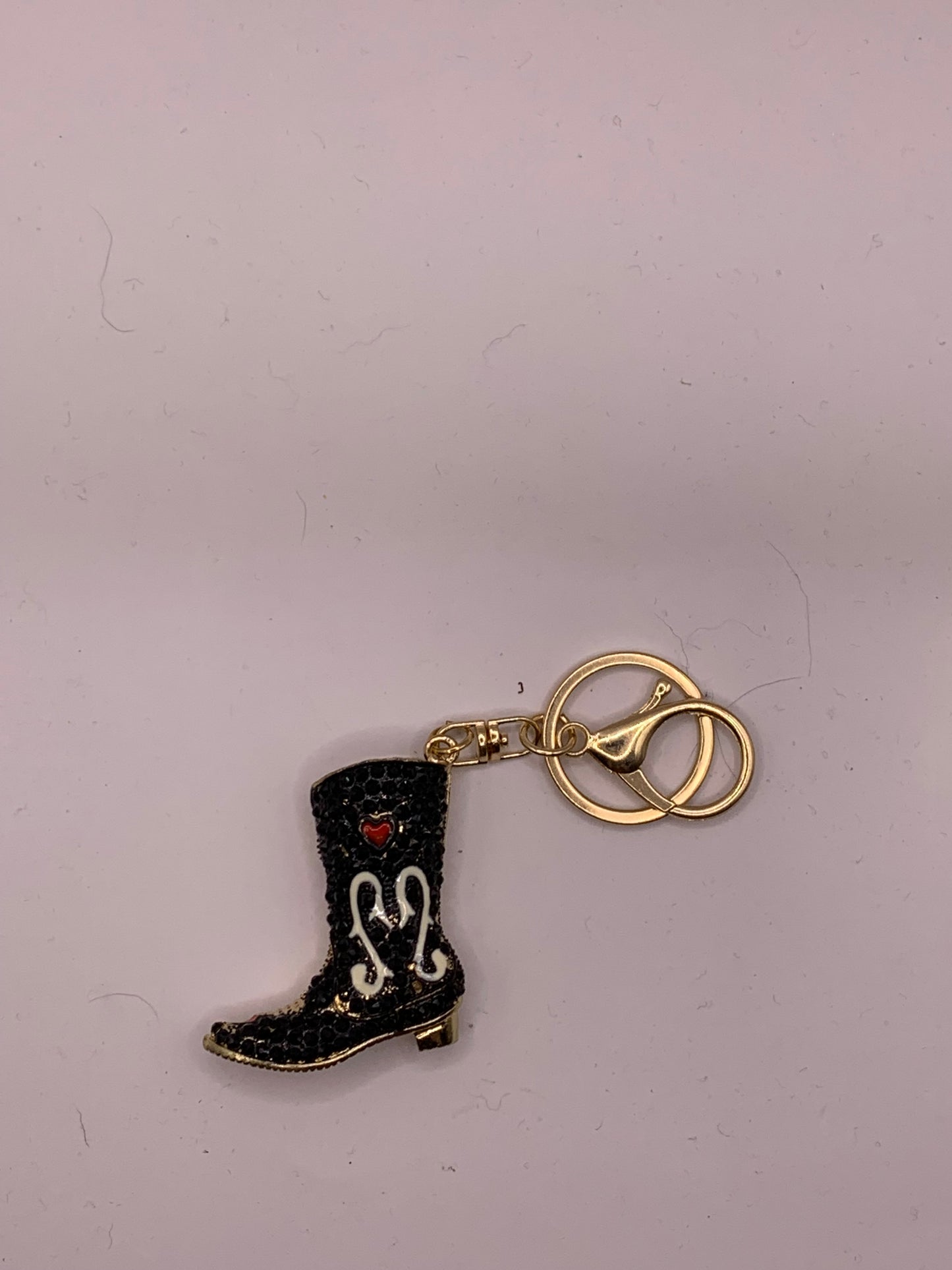 Rhinestone Boot Keychain
