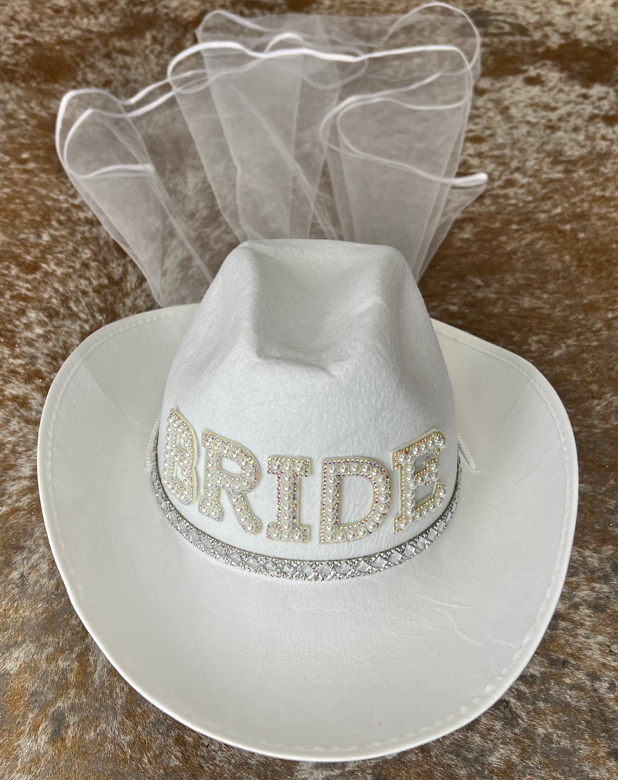 Bride cowgirl hot sale hat