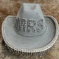 Silver MRS Rhinestone Tassel Cowboy Hat