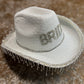 White Bride Glitter Cowboy Hat