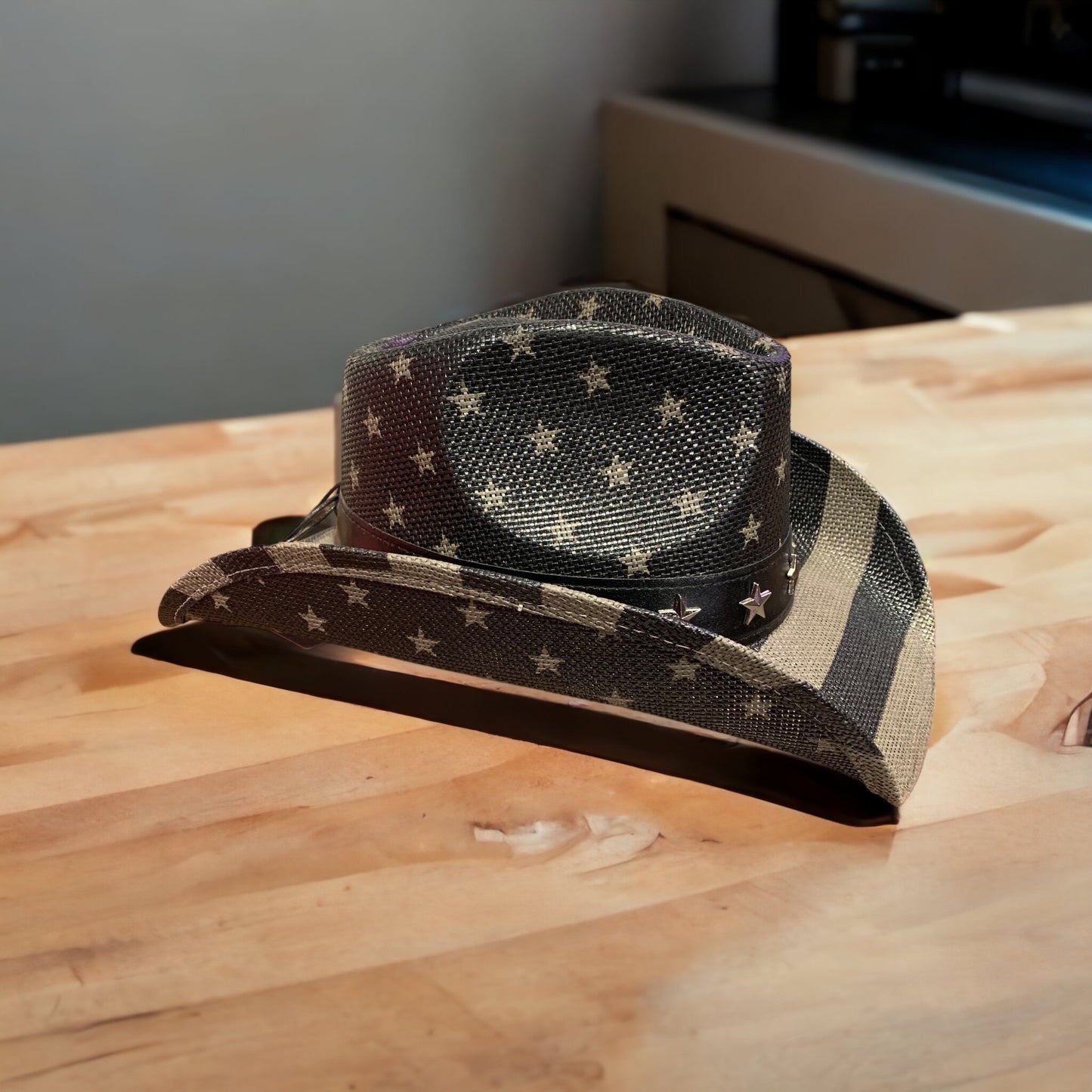 Black Stars and Stripes Cowboy Hat