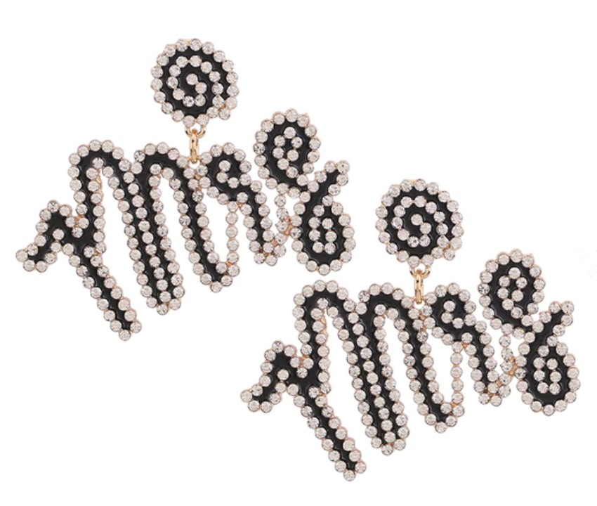 MRS. Rhinestone Dangle Earrings