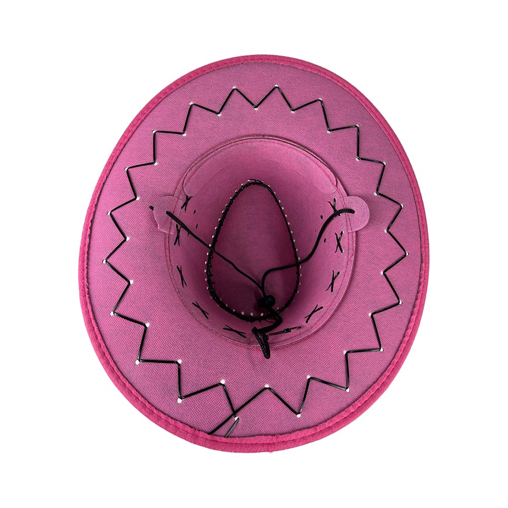 Bachelorette Party Supplies | Stitched Cowgirl Hat Pink Top