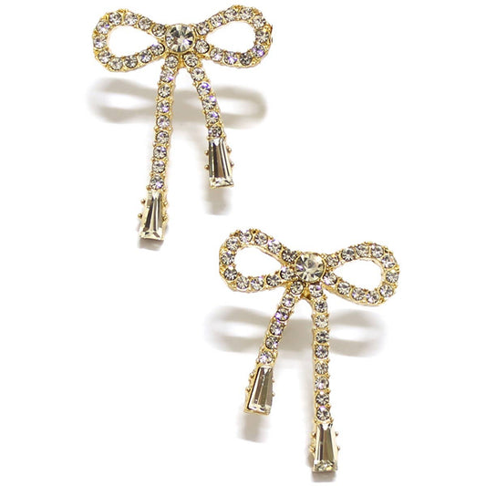 PAVE BOW EARRINGS